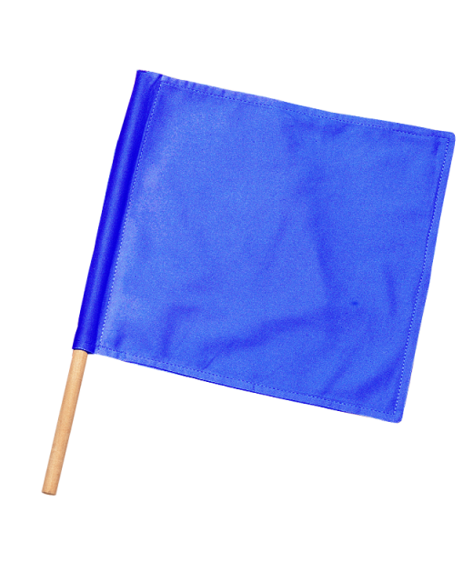 Kampfrichter Flagge blau ca. 45x30cm Fahne für Punkterichter mit Holzstock 