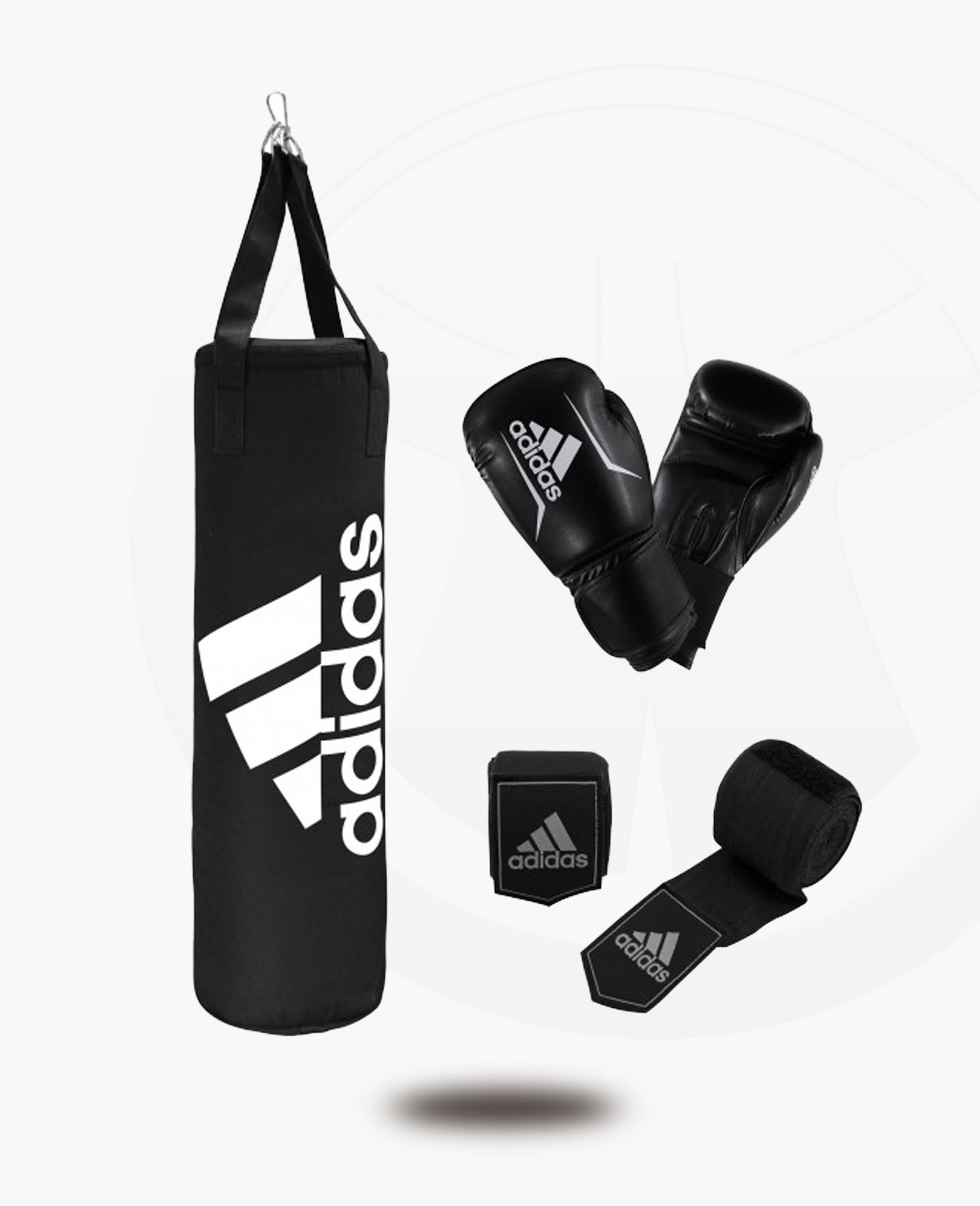 schwarz Boxsack Performance Handschuhe Budo Fightshop adidas 80x30cm & + Boxing Ausrüstung oz 18kg | adiBAC11KIT 12 Set
