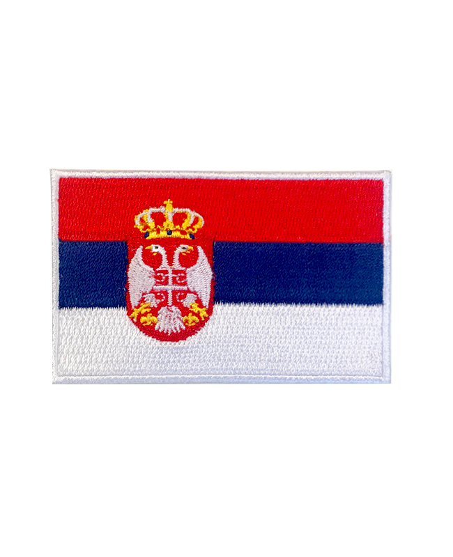 Serbische Fahne mit Stab